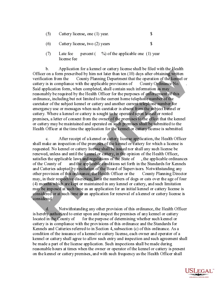 Get Ordinance Regulating the Keeping and Control of Dogs and Cats Providing for the Control and Suppression of Rabies Preview Ordinance Regulating the Keeping and Control of Dogs and Cats Providing for the Control and Suppression of Rabies