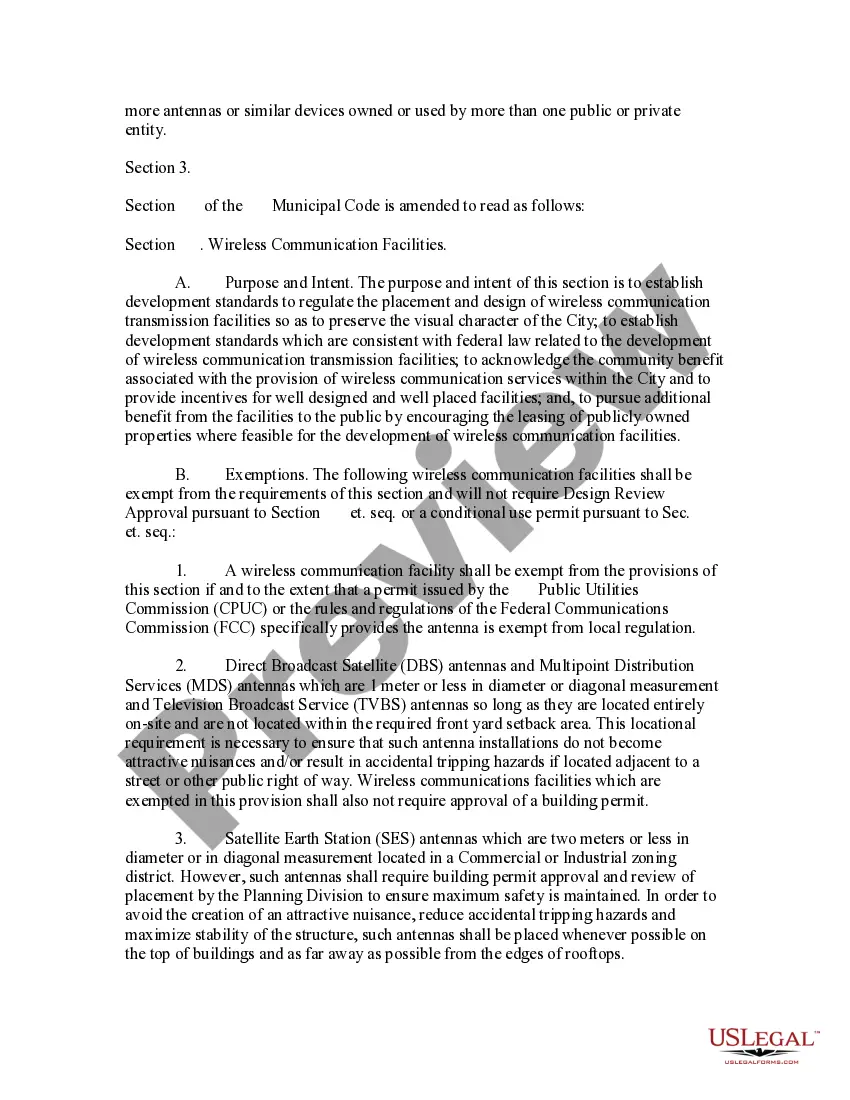 Preview Wireless Antenna Ordinance
