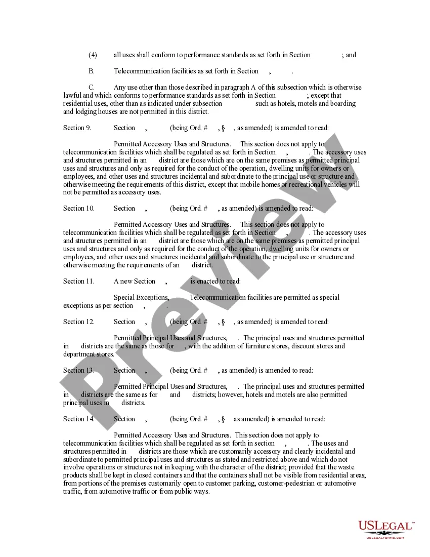 Preview Telecommunications Ordinance