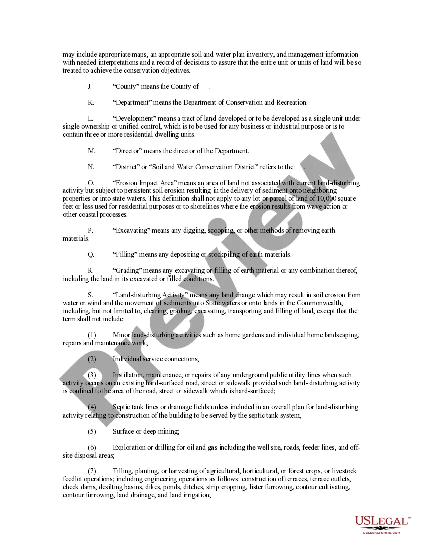 Get Erosion and Sediment Control Ordinance Preview Erosion and Sediment Control Ordinance