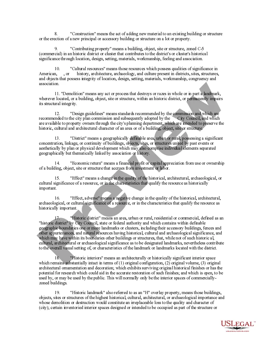Get An Ordinance Amending Historic Property or Landmark Preservation Provisions Preview An Ordinance Amending Historic Property or Landmark Preservation Provisions