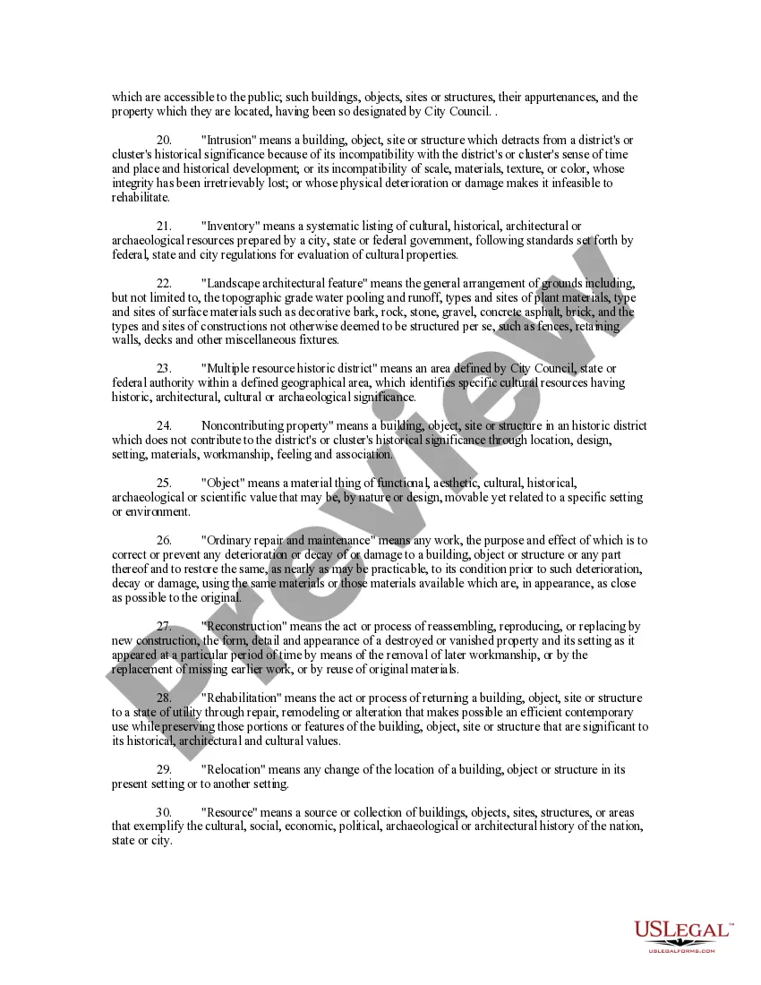 Get An Ordinance Amending Historic Property or Landmark Preservation Provisions Preview An Ordinance Amending Historic Property or Landmark Preservation Provisions