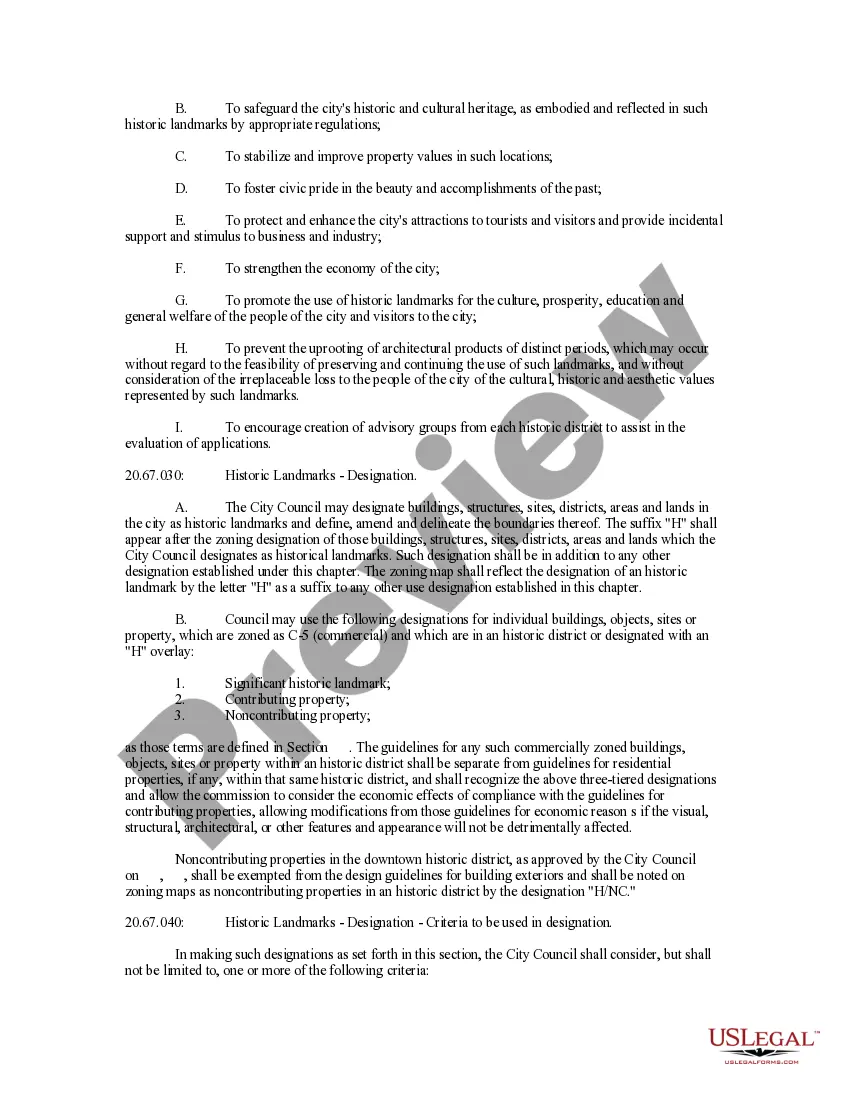 Get An Ordinance Amending Historic Property or Landmark Preservation Provisions Preview An Ordinance Amending Historic Property or Landmark Preservation Provisions