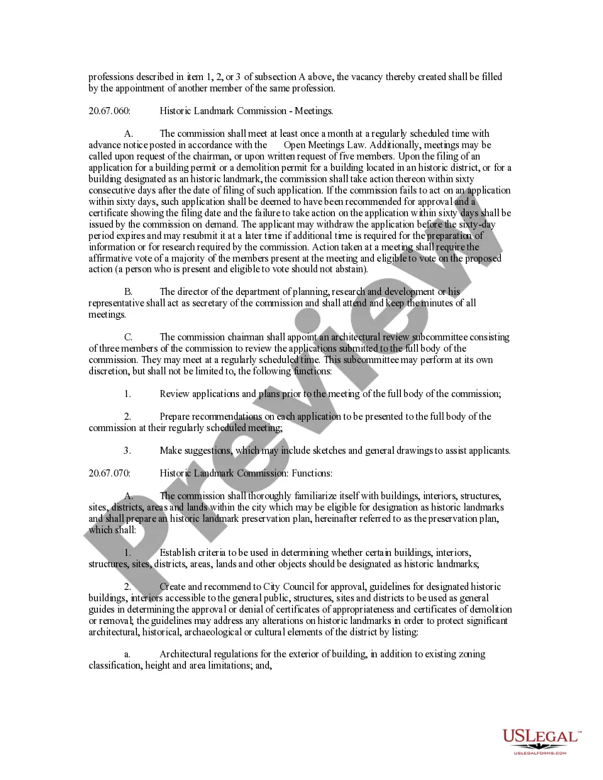 Get An Ordinance Amending Historic Property or Landmark Preservation Provisions Preview An Ordinance Amending Historic Property or Landmark Preservation Provisions