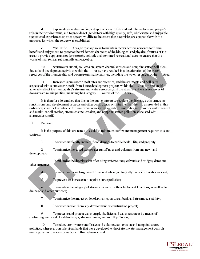 Get Stormwater Control Ordinance Preview Stormwater Control Ordinance