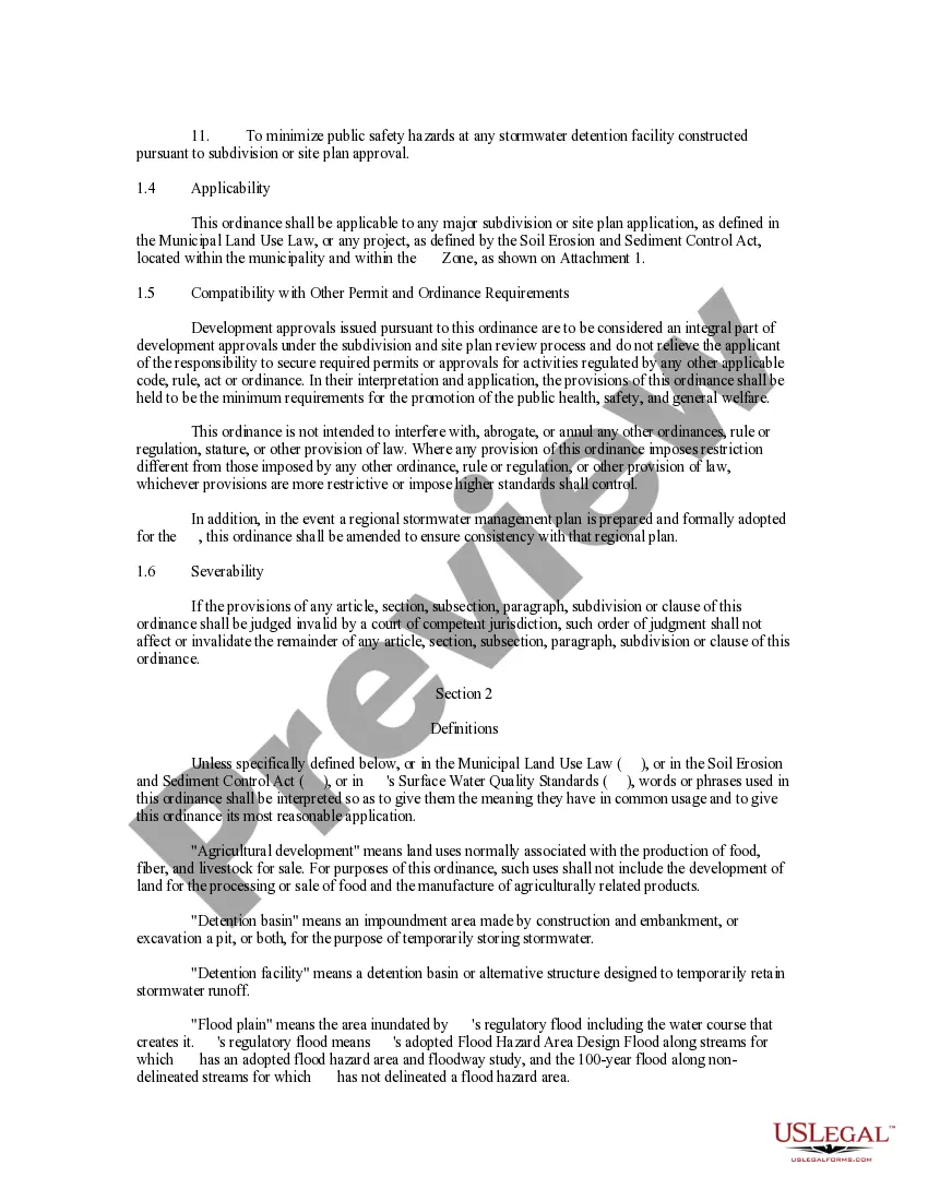 Get Stormwater Control Ordinance Preview Stormwater Control Ordinance