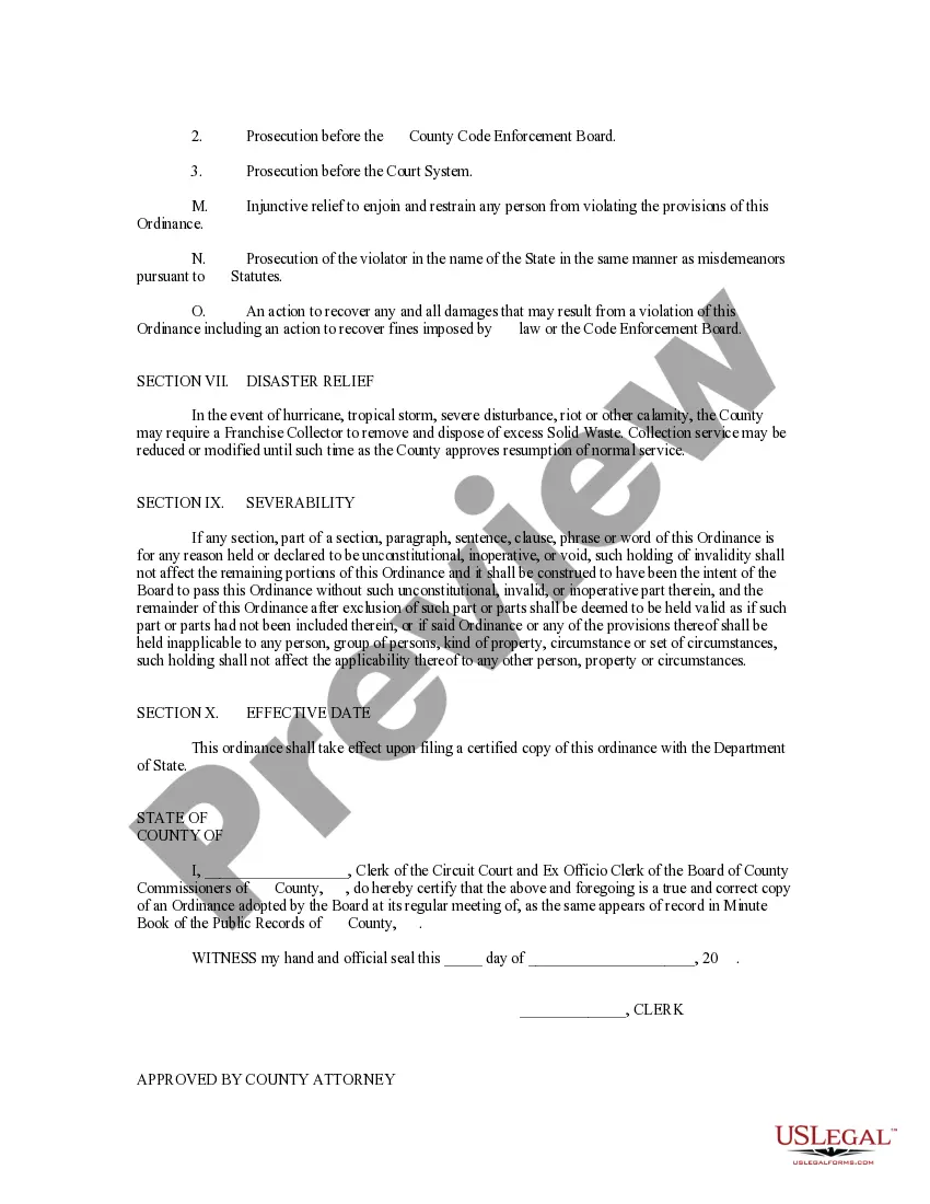 Get Solid Waste Collection Ordinance Preview Solid Waste Collection Ordinance