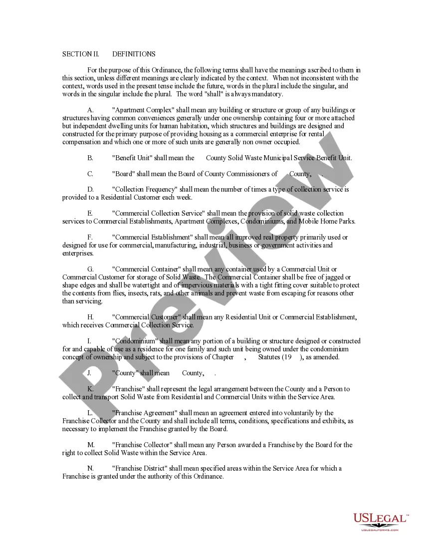 Get Solid Waste Collection Ordinance Preview Solid Waste Collection Ordinance