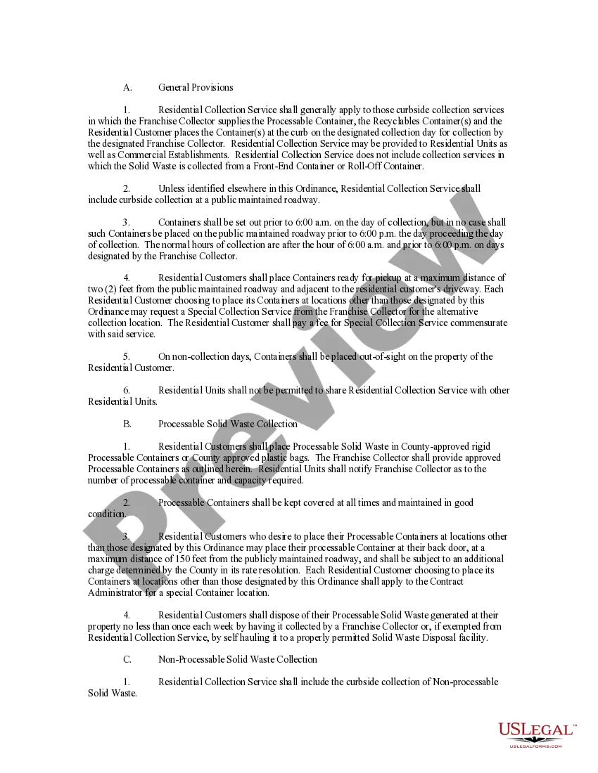 Get Solid Waste Collection Ordinance Preview Solid Waste Collection Ordinance