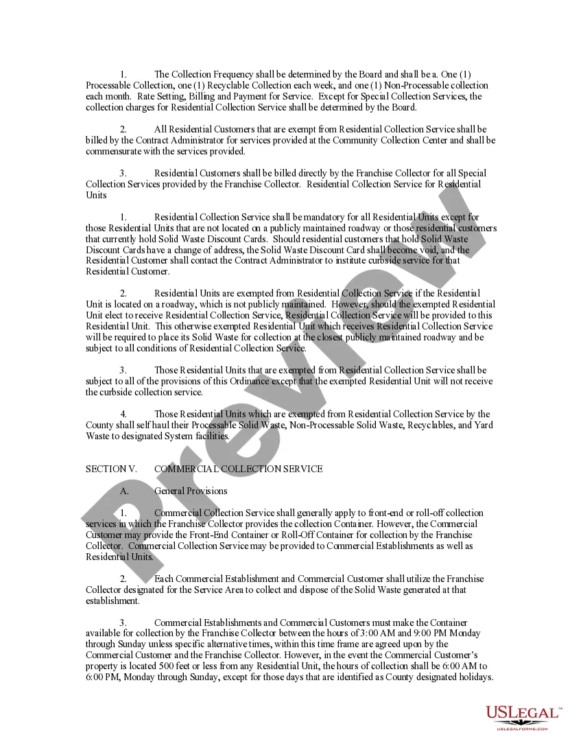 Get Solid Waste Collection Ordinance Preview Solid Waste Collection Ordinance