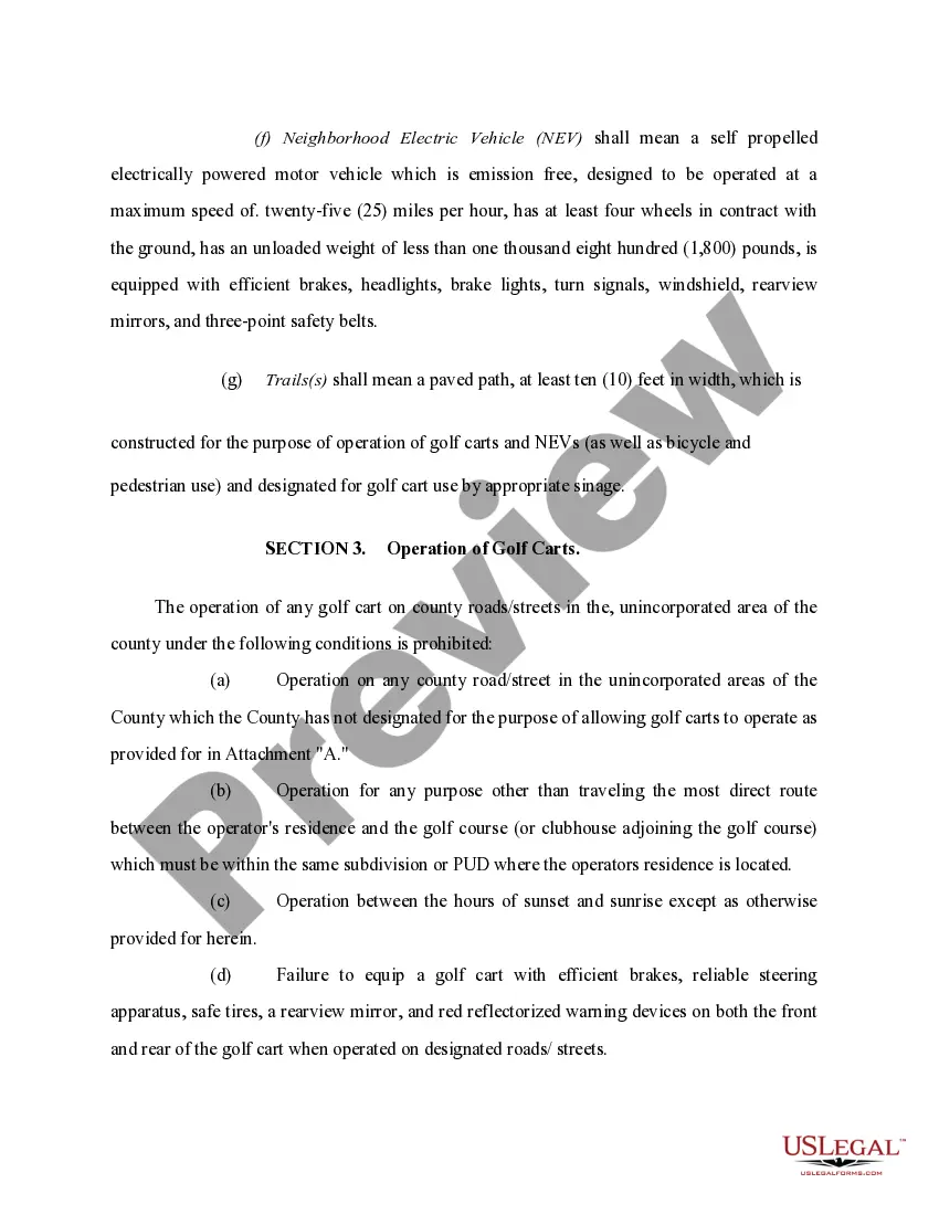Preview Golf Carts on Streets Ordinance