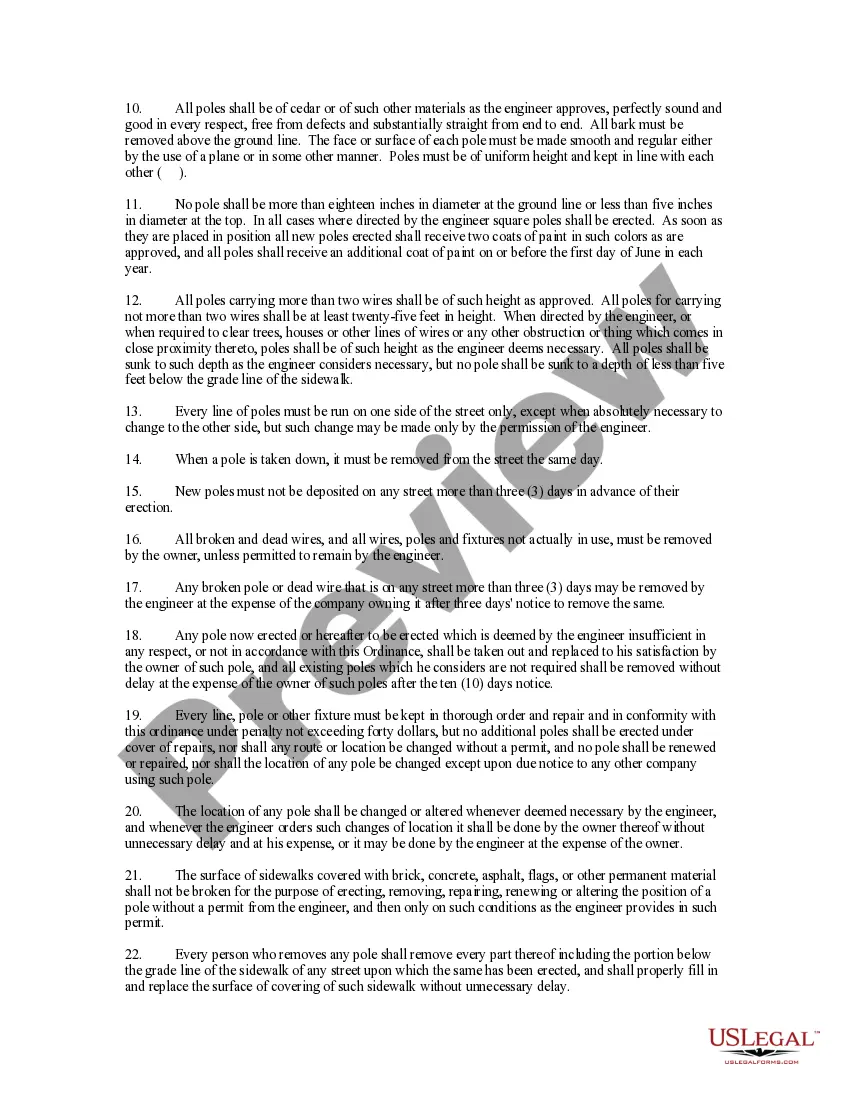 Get Ordinance Respecting Poles and Wires in the Streets Preview Ordinance Respecting Poles and Wires in the Streets