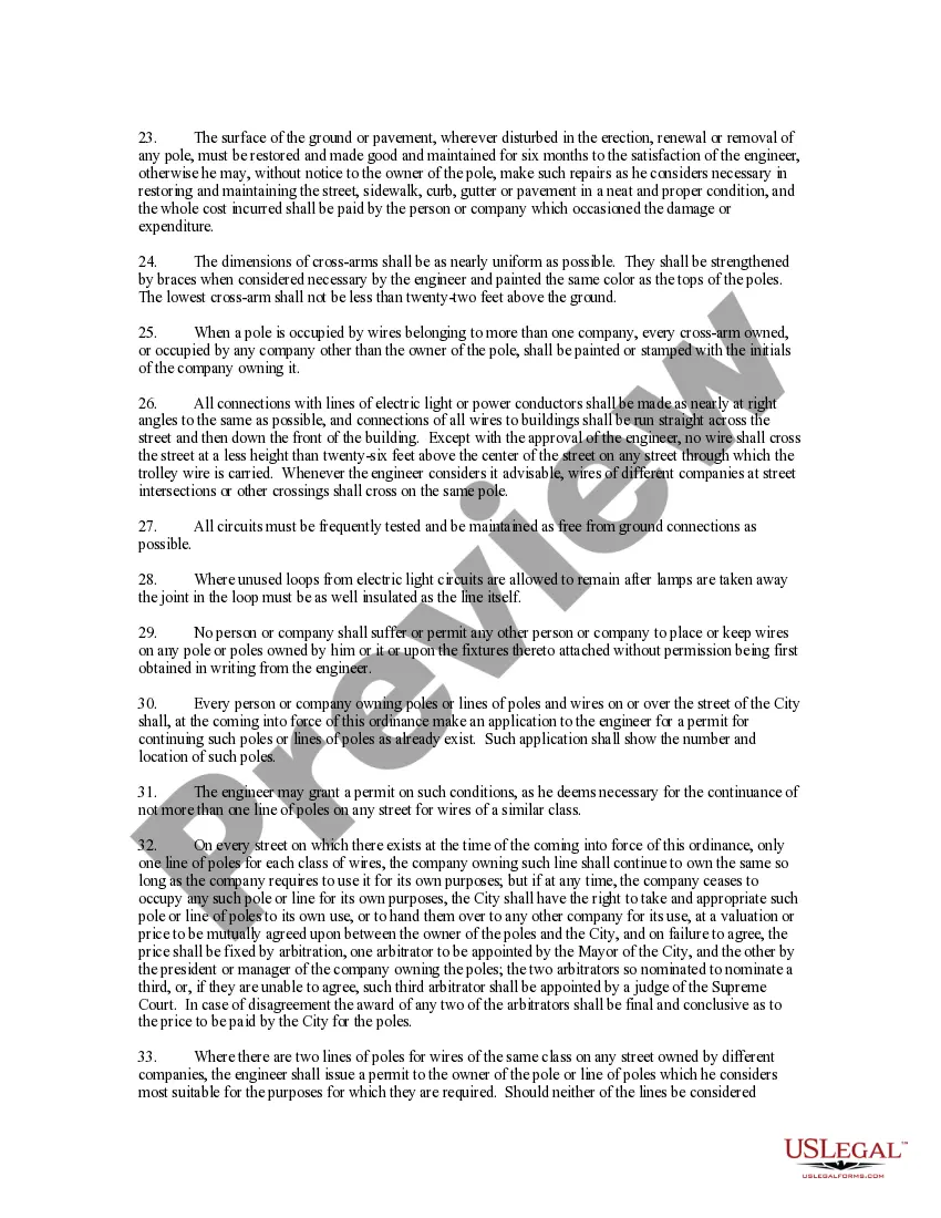 Get Ordinance Respecting Poles and Wires in the Streets Preview Ordinance Respecting Poles and Wires in the Streets