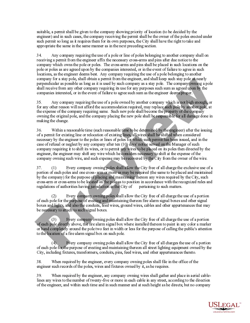 Get Ordinance Respecting Poles and Wires in the Streets Preview Ordinance Respecting Poles and Wires in the Streets