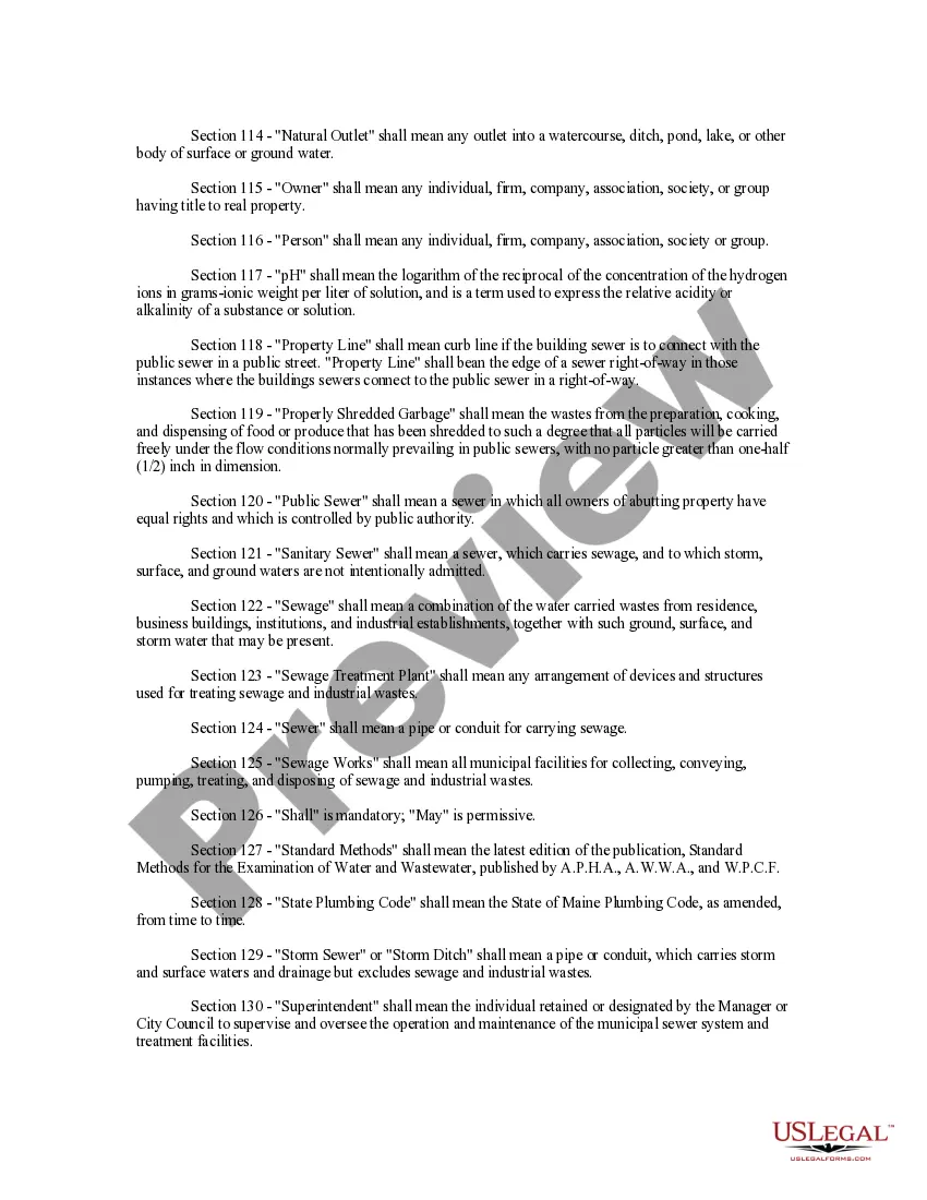 Get Sewer Ordinance Preview Sewer Ordinance