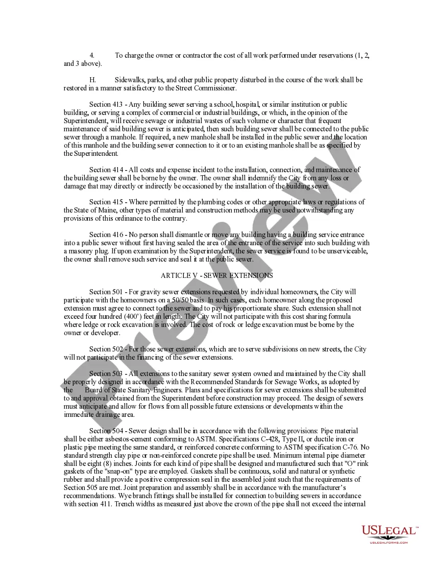 Get Sewer Ordinance Preview Sewer Ordinance