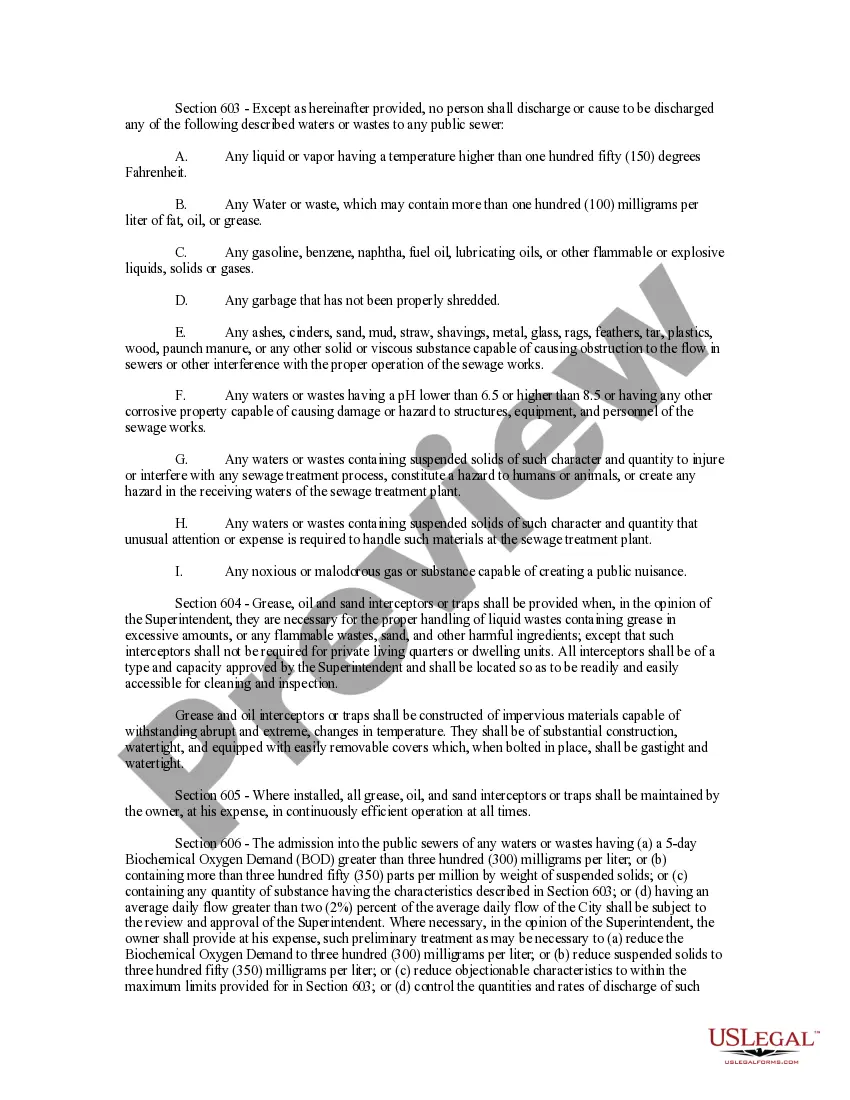 Get Sewer Ordinance Preview Sewer Ordinance
