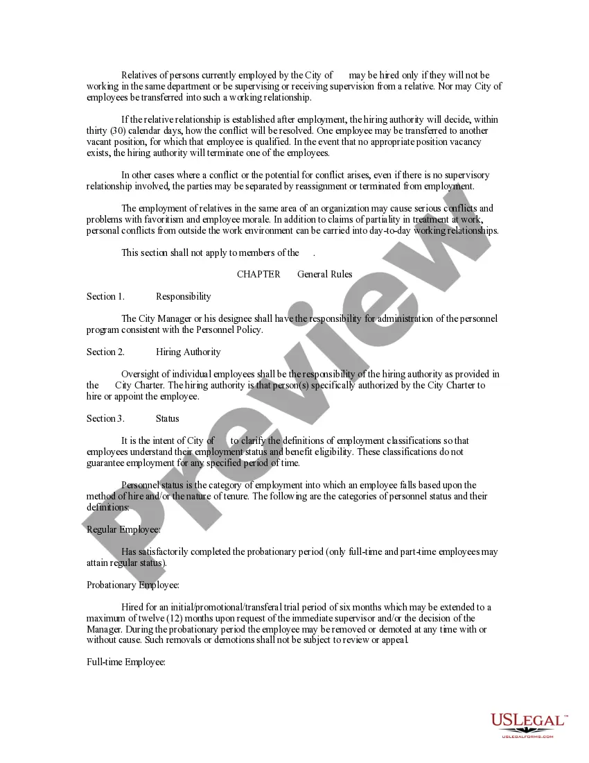 Preview Personnel Policy