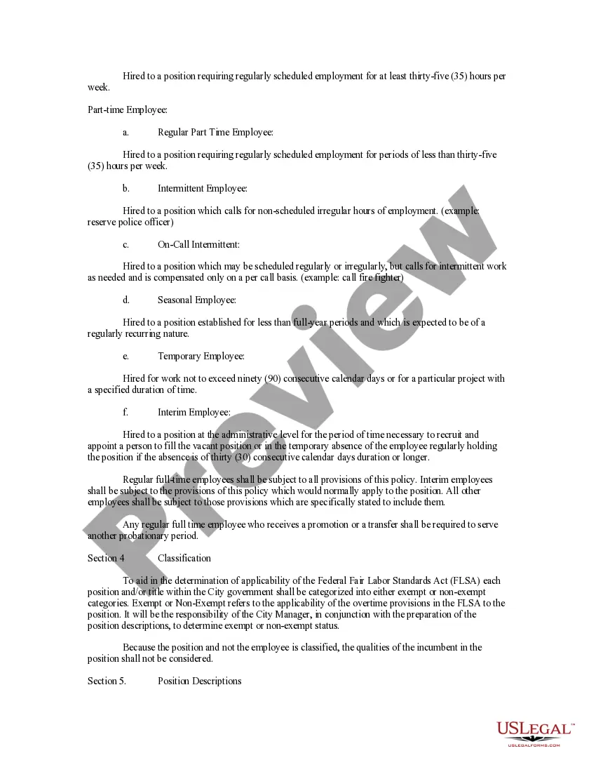 Preview Personnel Policy