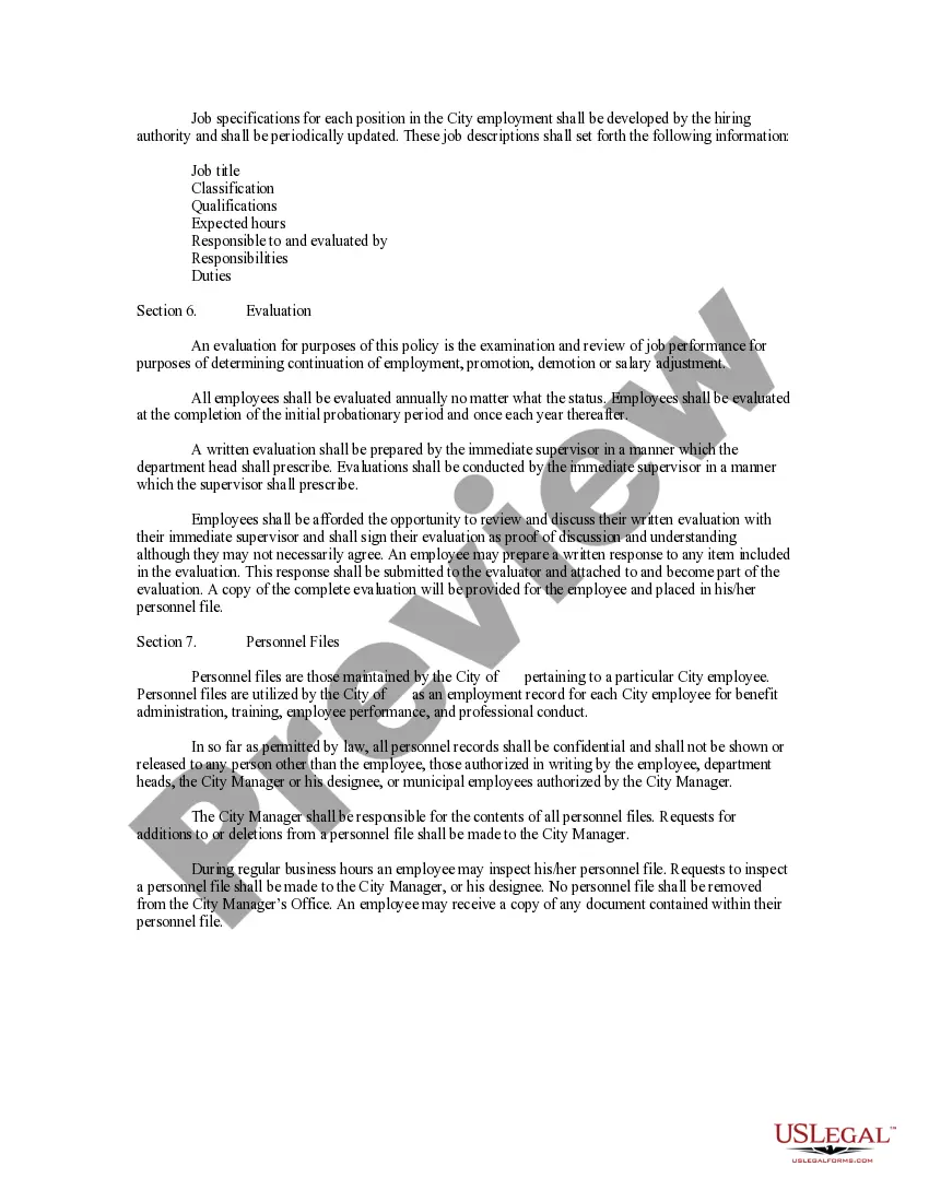 Preview Personnel Policy