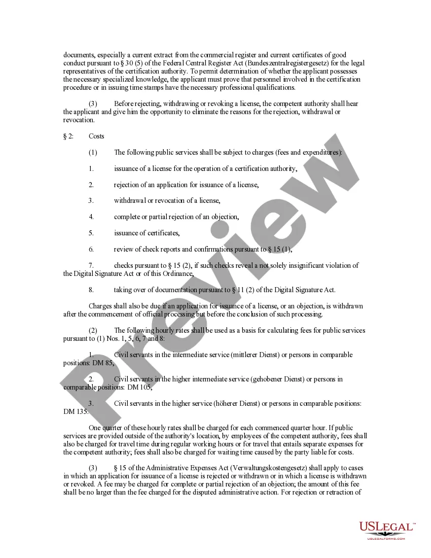 Get Digital Signature Ordinance - Signaturverordnung - SigV Preview Digital Signature Ordinance - Signaturverordnung - SigV