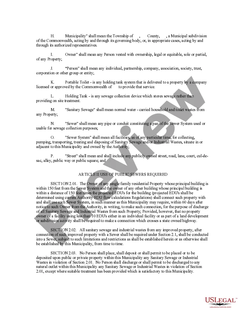 Get Ordinance Requiring Connection to Sewage System Preview Ordinance Requiring Connection to Sewage System