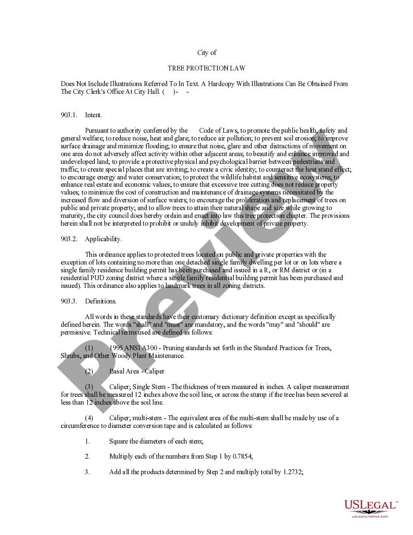 Tree Protection Law Tree Law US Legal Forms