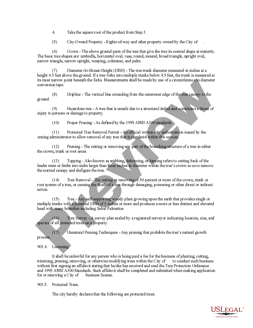 Tree Protection Law Tree Law US Legal Forms