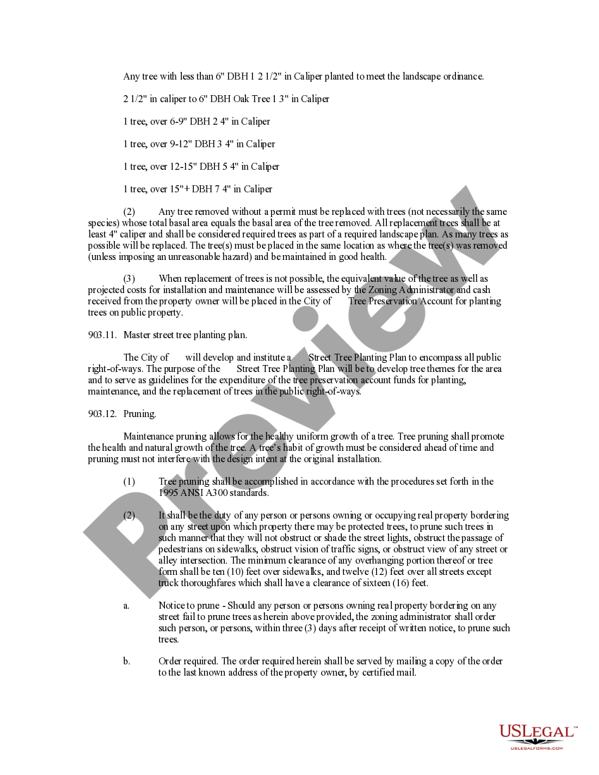Tree Protection Law Tree Law US Legal Forms