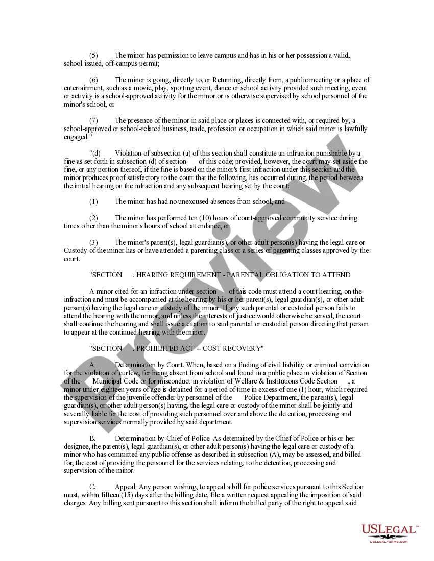 Get Truancy Ordinance - Juvenile Truancy Preview Truancy Ordinance - Juvenile Truancy