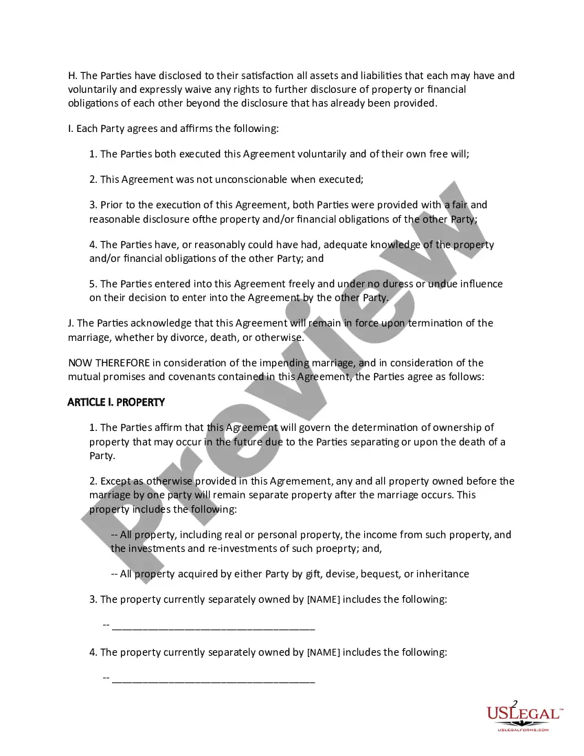 Get Prenuptial Agreement Preview Prenuptial Agreement