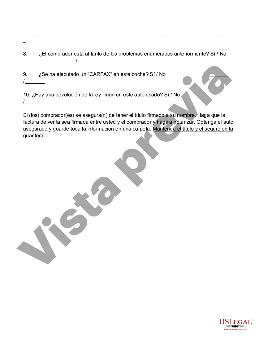 Preview Comprobante de compra - Automóvil personal - Factura de venta