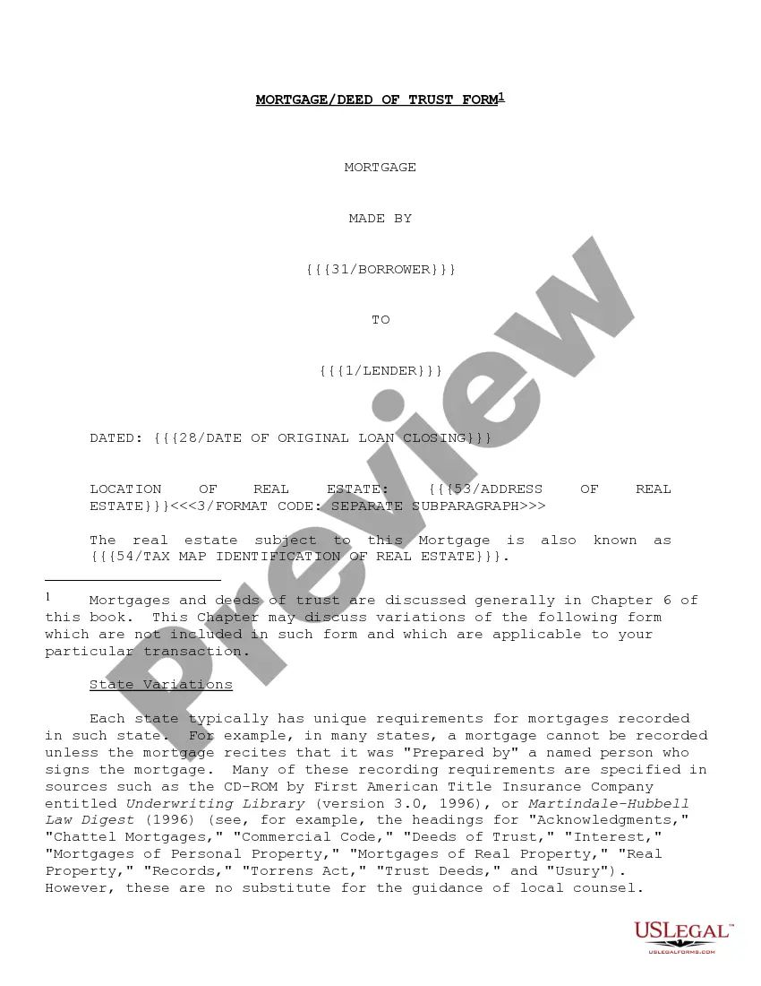 Get Form of Mortgage Deed of Trust and Variations Preview Form of Mortgage Deed of Trust and Variations