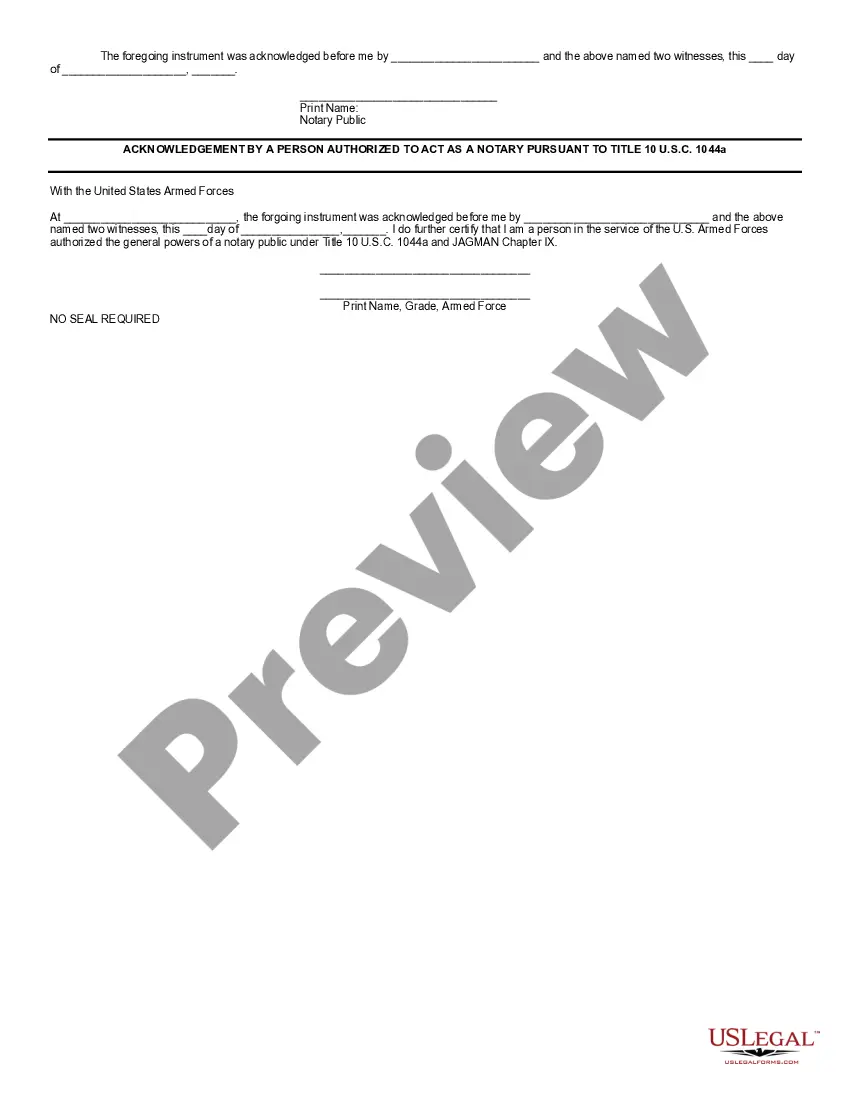 Preview Special Military Power of Attorney for Banking