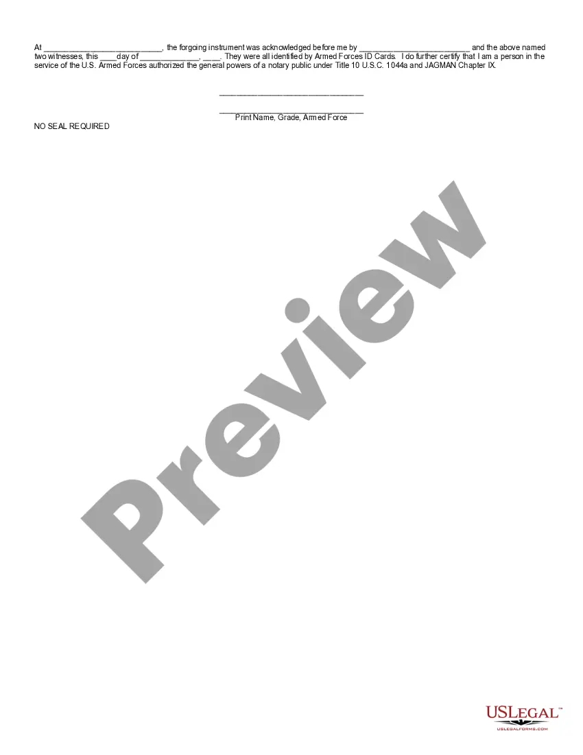 Preview General Military Power of Attorney