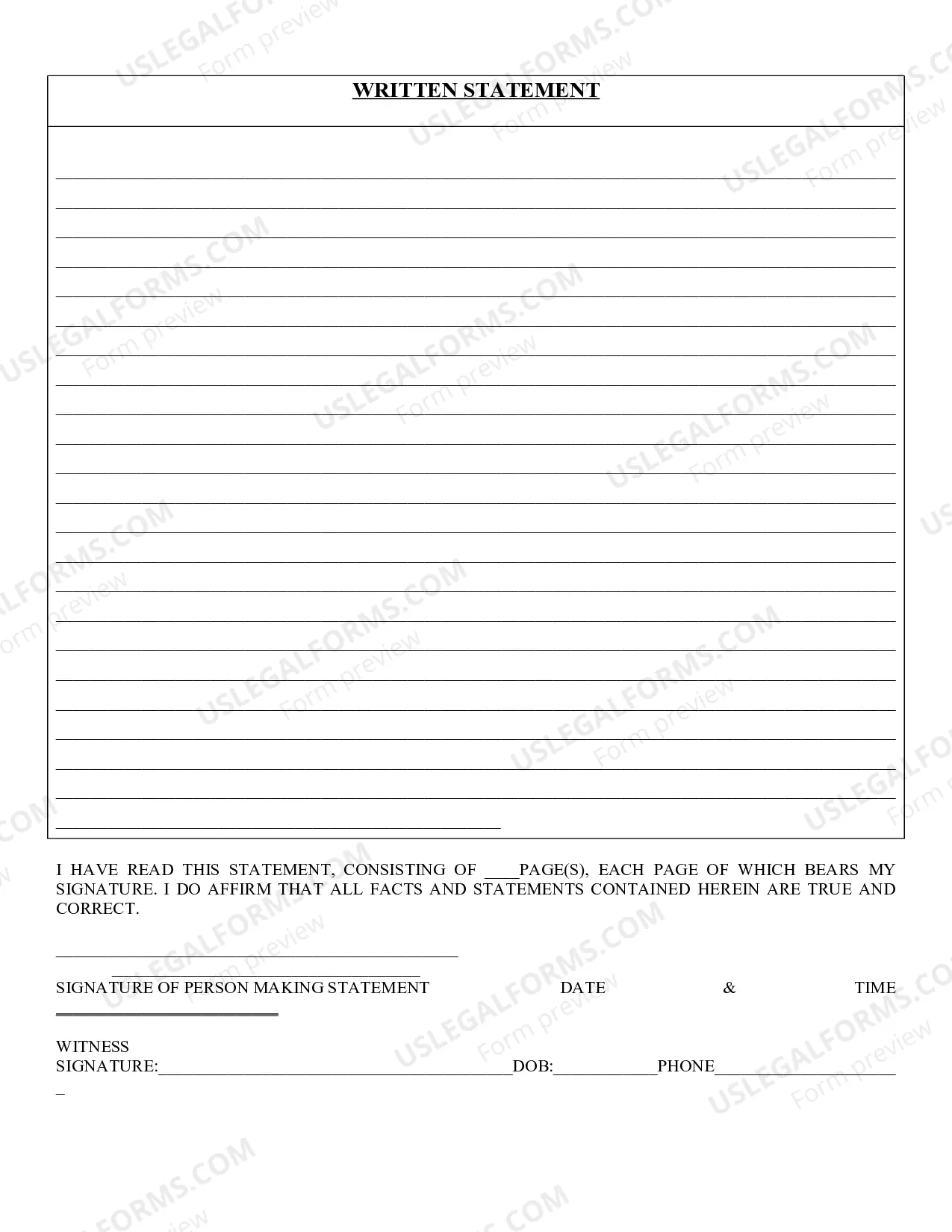 Preview Miranda Warning, Waiver and Voluntary Statement