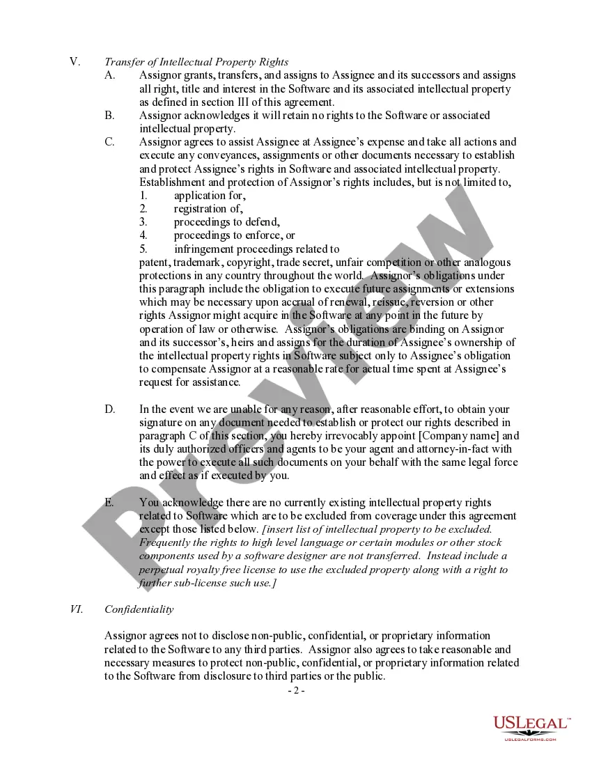 Preview Purchase And Intellectual Property Assignment For Software