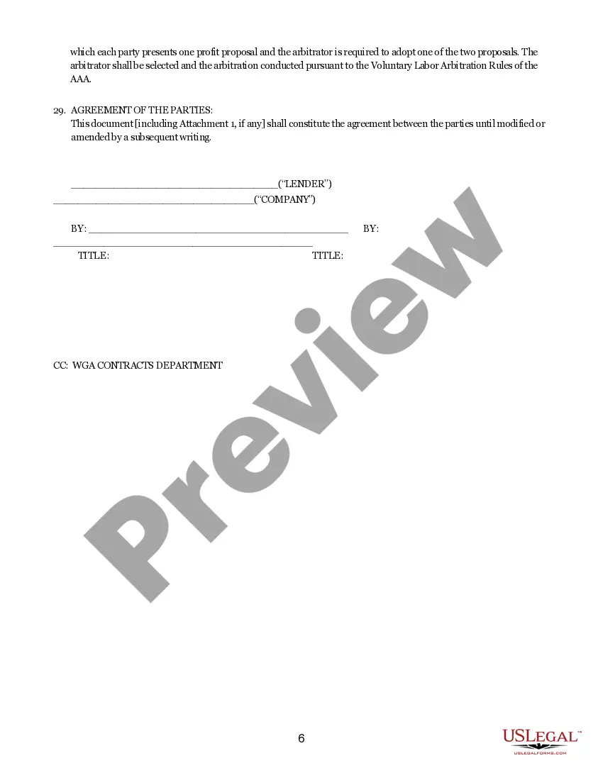 Get Writers Guild Of America - Theatrical Short Form Contract Writers Lending Agreement Preview Writers Guild Of America - Theatrical Short Form Contract Writers Lending Agreement