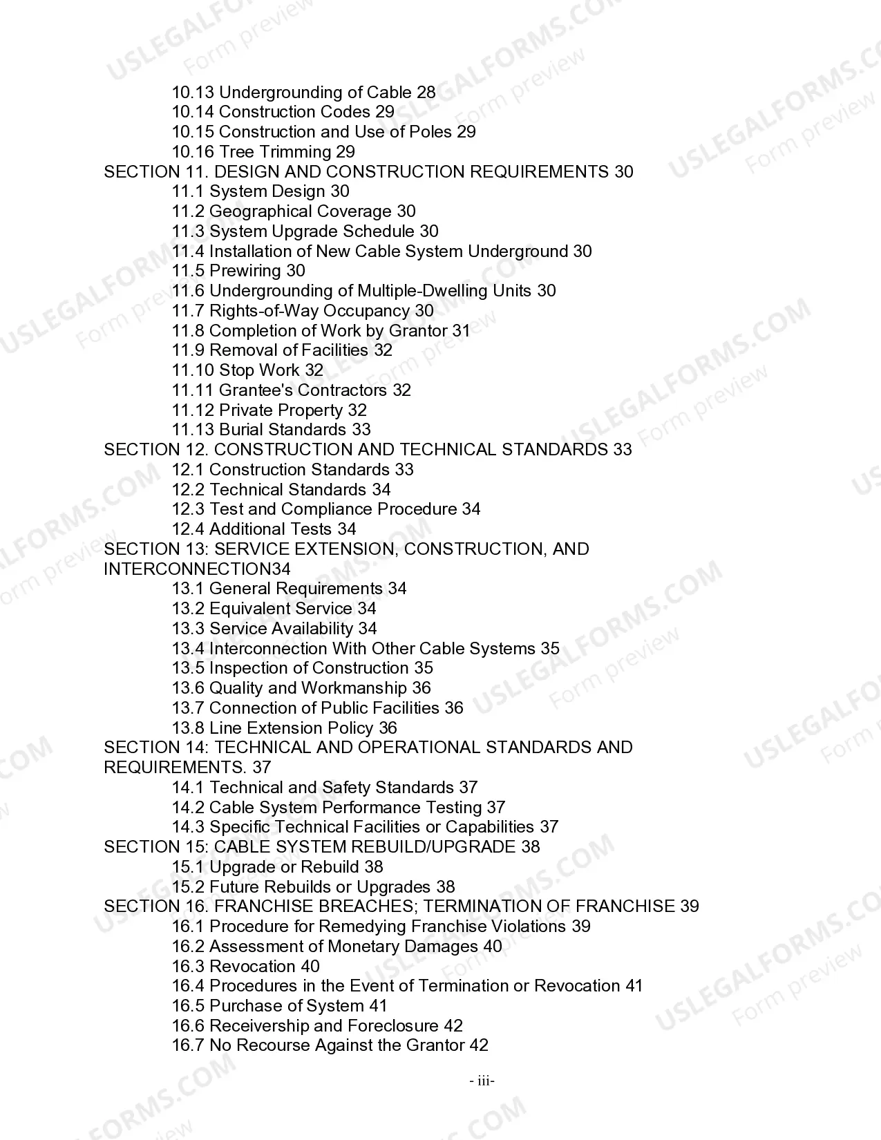 Preview Cable Consortium Cable Television Franchise Agreement