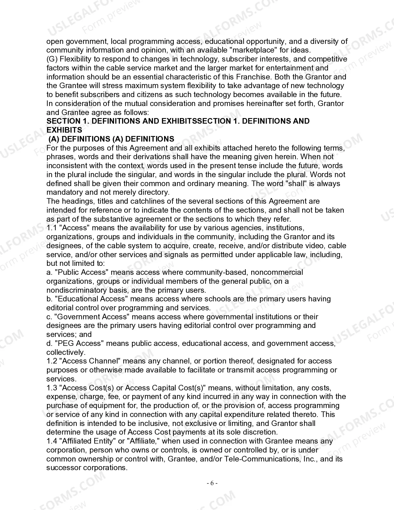 Preview Cable Consortium Cable Television Franchise Agreement