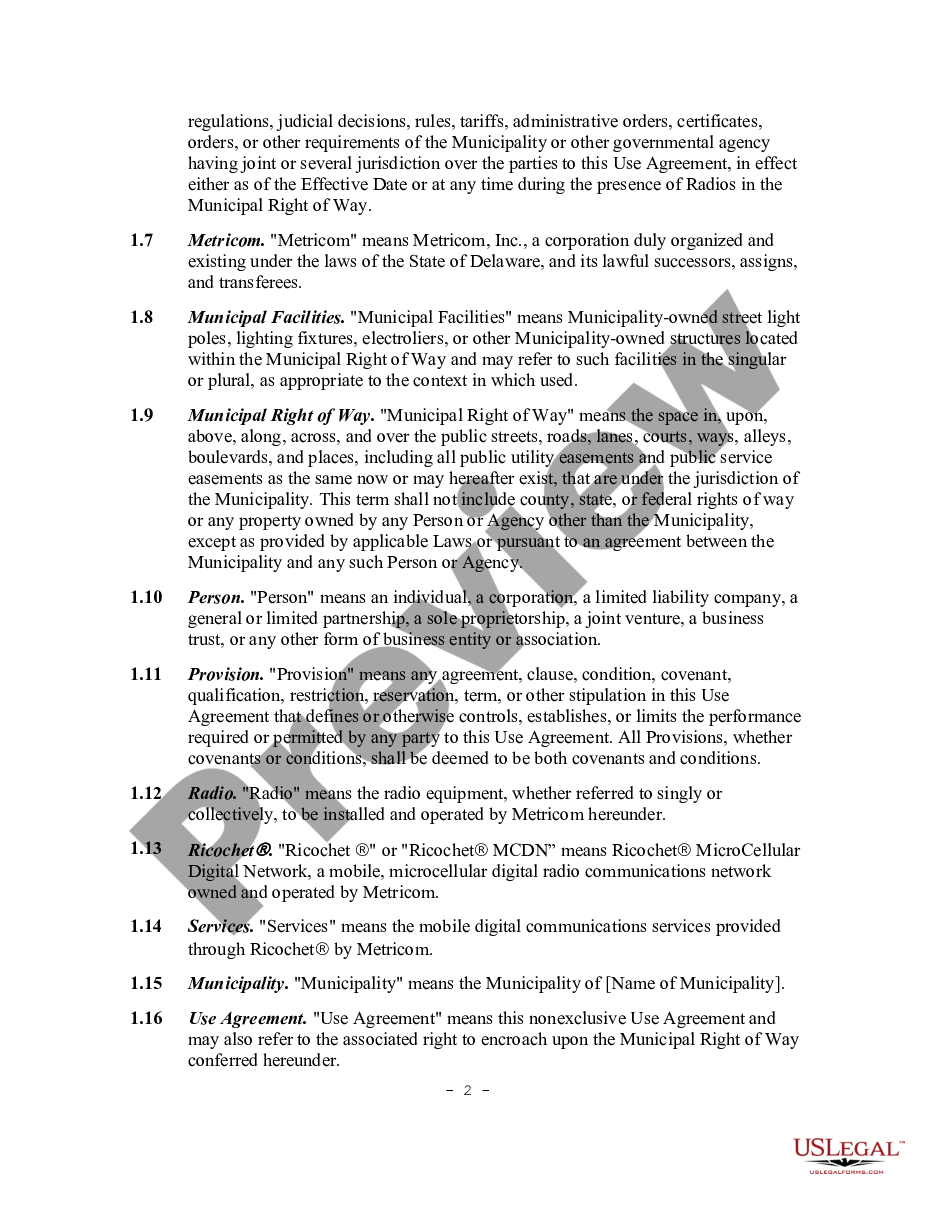 page 1 Right of Way Agreement preview