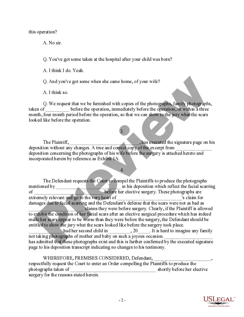 Get Motion to Compel Plaintiffs to Produce Documents at Trial - Photographs Preview Motion to Compel Plaintiffs to Produce Documents at Trial - Photographs