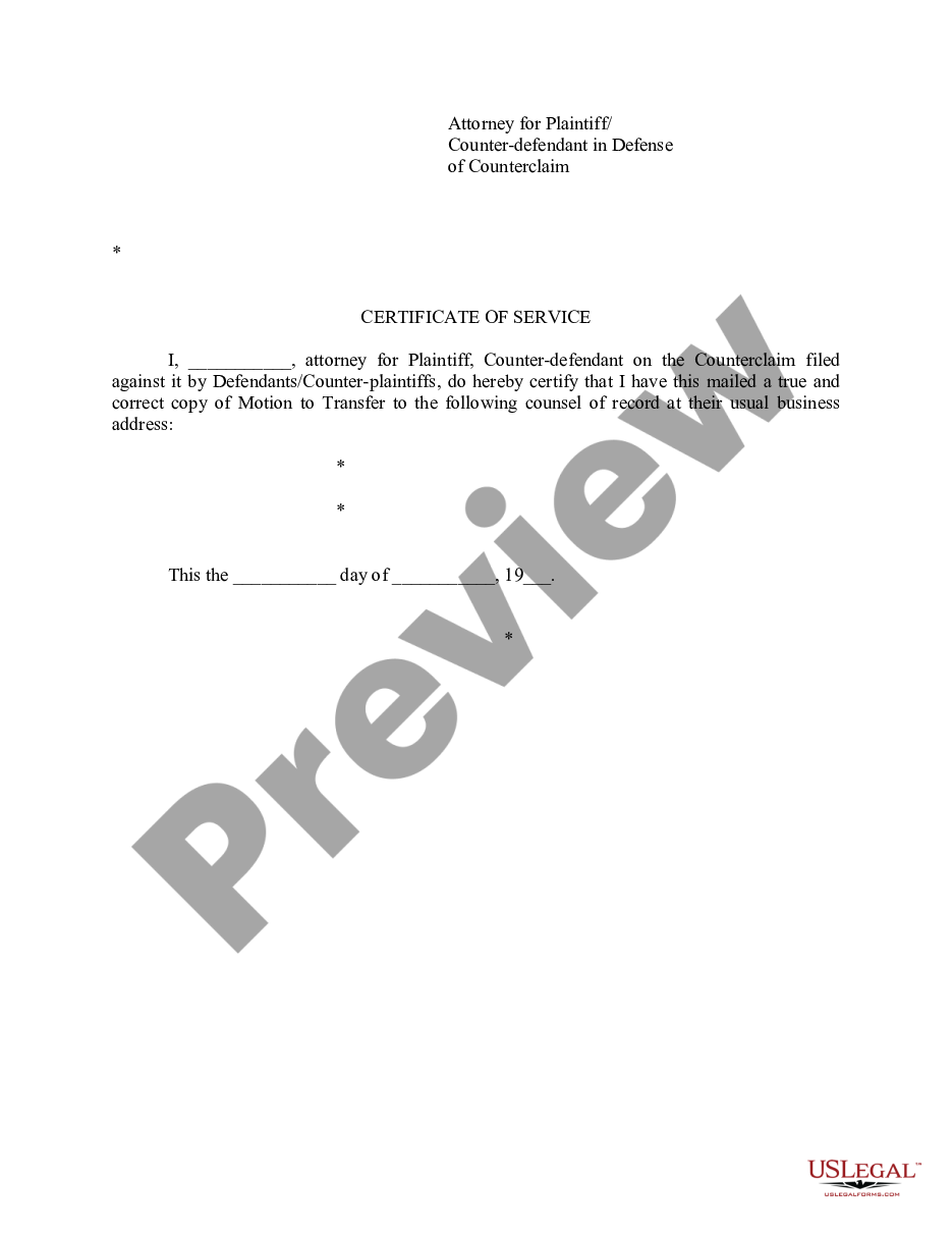 page 1 Motion to Transfer for Amount in Excess of Court's Jurisdiction preview