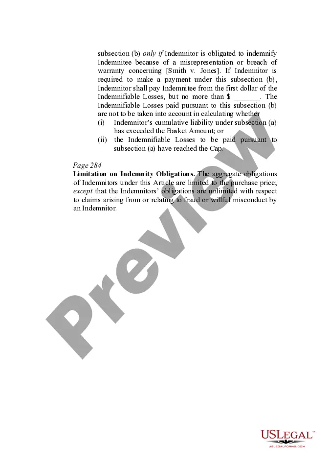 Get Indemnity Provisions - Dollar Exposure of the Indemnity regarding Baskets, Caps, and Ceilings Preview Indemnity Provisions - Dollar Exposure of the Indemnity regarding Baskets, Caps, and Ceilings