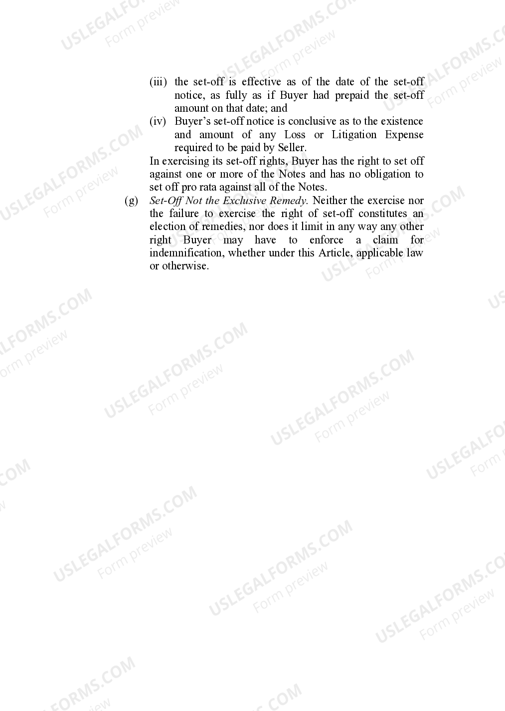 Indemnity Provisions Means of Securing the Payment of