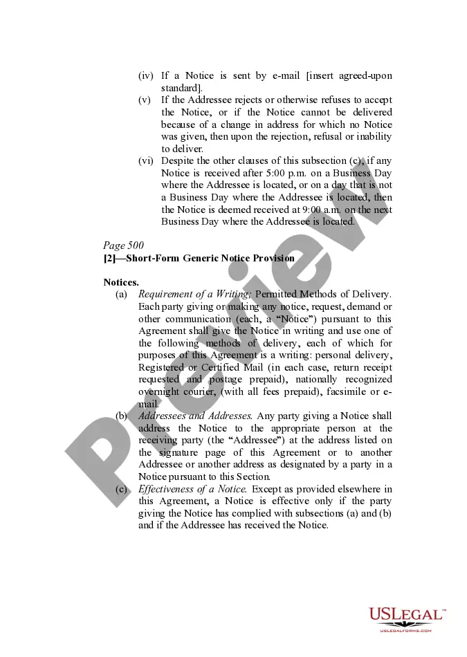 Preview Putting It All Together - Notice Provisions