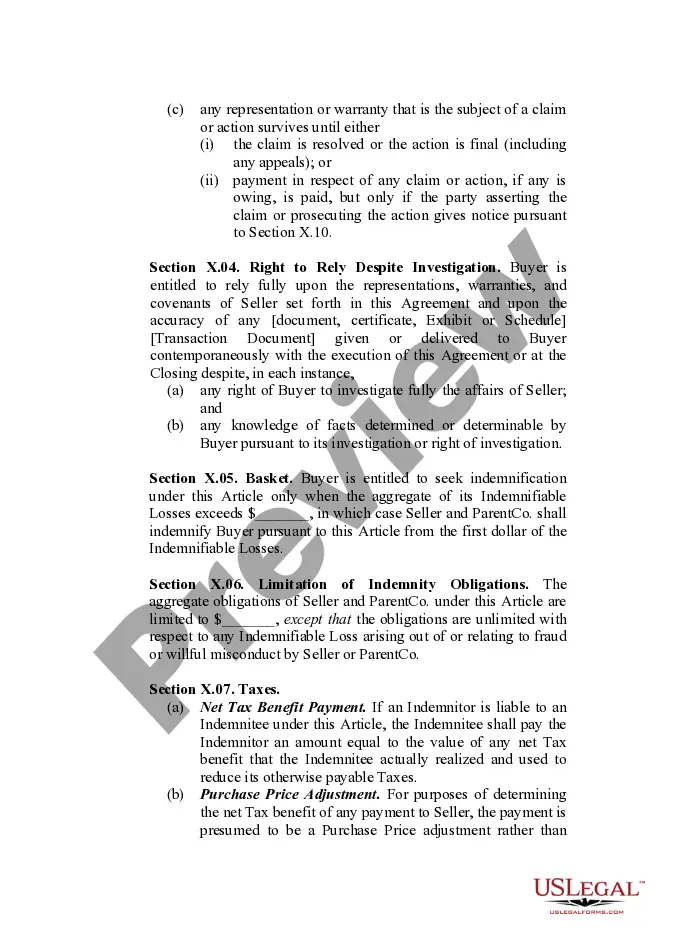 Get Indemnification - Long-Form Provision Preview Indemnification - Long-Form Provision