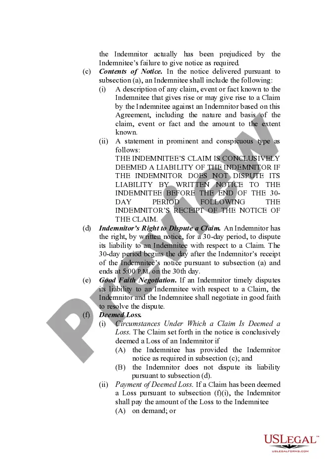 Get Indemnification - Long-Form Provision Preview Indemnification - Long-Form Provision