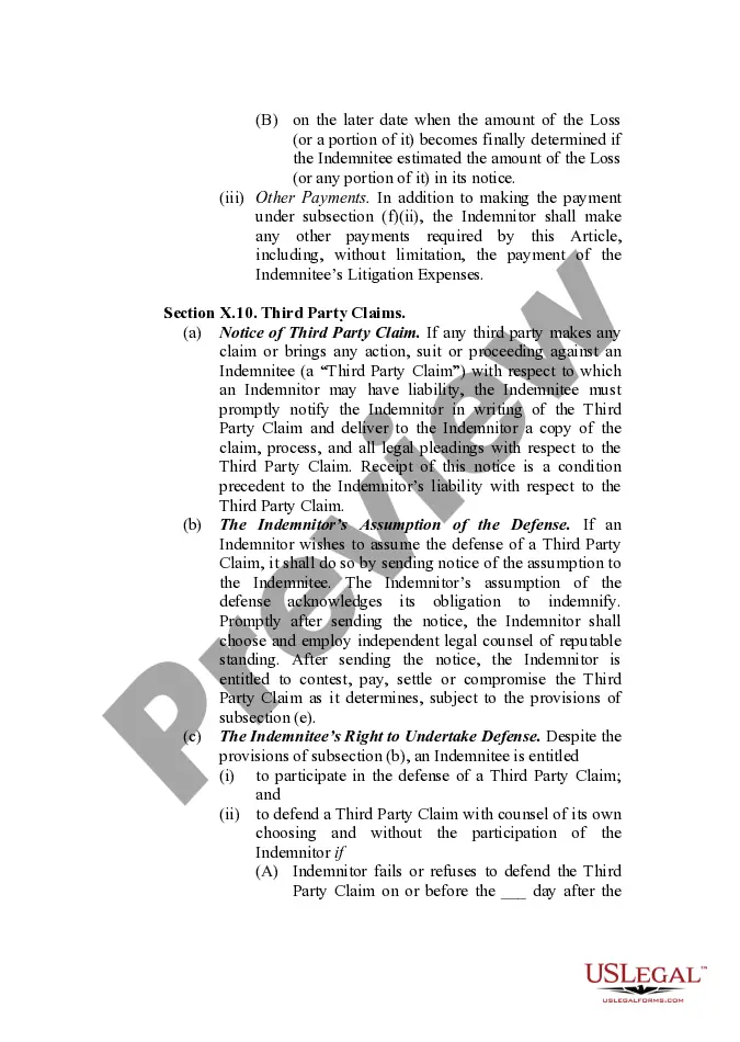 Get Indemnification - Long-Form Provision Preview Indemnification - Long-Form Provision