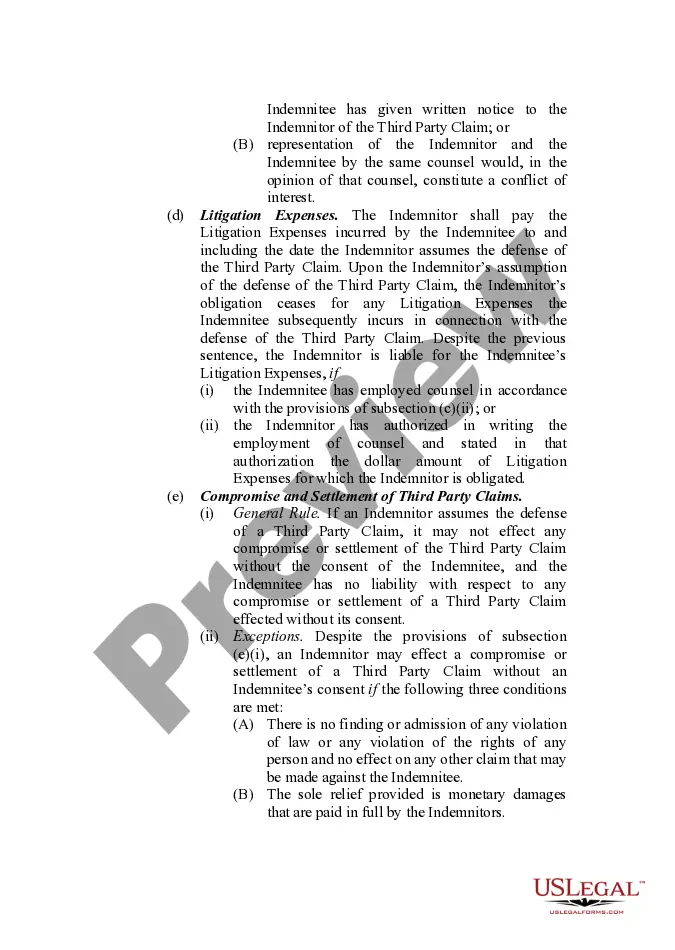 Get Indemnification - Long-Form Provision Preview Indemnification - Long-Form Provision